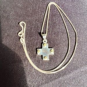 Solid SS Cross necklace.